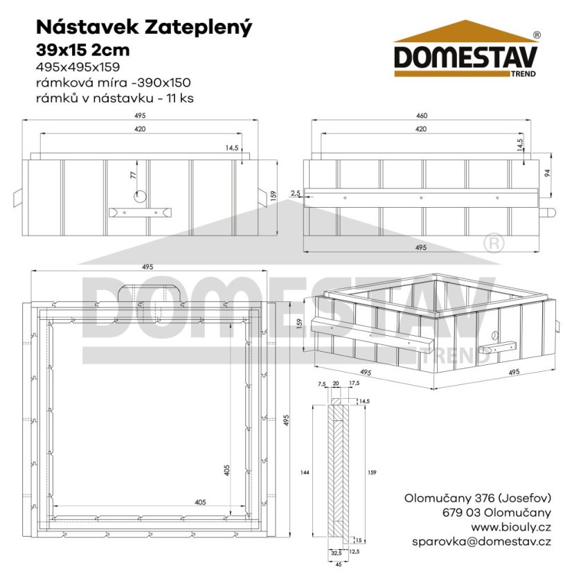 Nástavok zateplený 39x15 - 2cm
