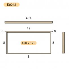 Rámkový přířez 42x17 Optimal nízký, nevrtaný rovný, Lipa, 50 ks