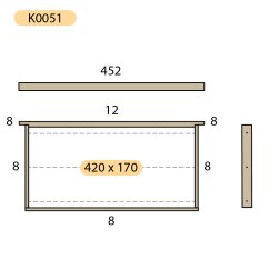 Rámek 42x17 Optimal nízký, vrtaný vodorovně, rovný, Lípa