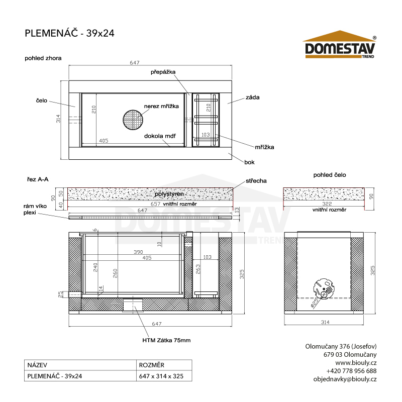 Plemenáč 39x24, styrodur