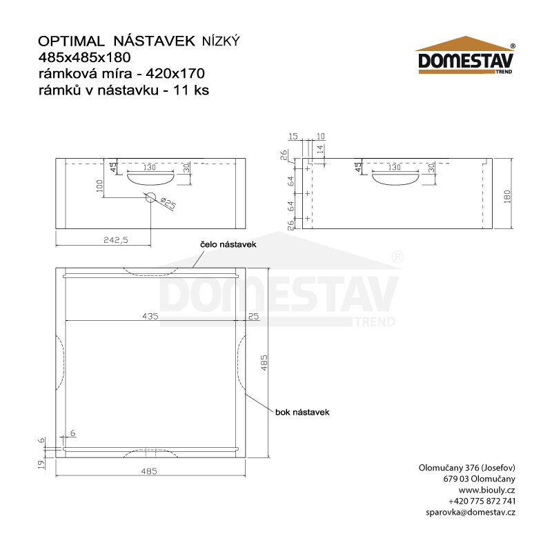 Včelí nástavek Optimal nízký, nesmontovaný, Smrk - 1 ks