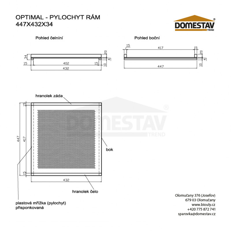 Peľochyt pre úľ OPTIMAL, súprava peľochytová doska a prevetrávaná zásuvka