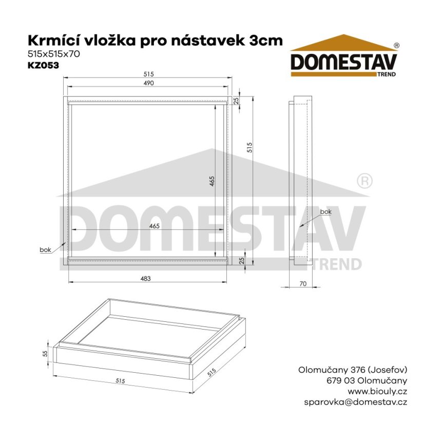 Kŕmiaca vložka pre nástavok 39x17; 15 - 3cm