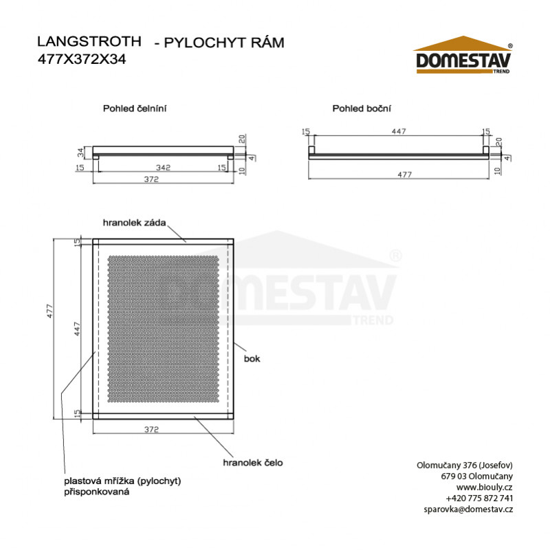 Peľochytová doska, Langstroth