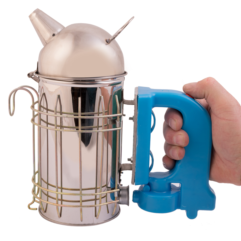 Včelařský dýmák velký, nerezový, elektrický, kulatý, AD008