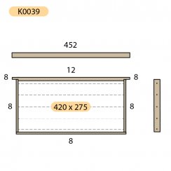 Rámkový přířez 42x27,5 Optimal vysoký, vodorovně rovný, Lípa, 50 ks
