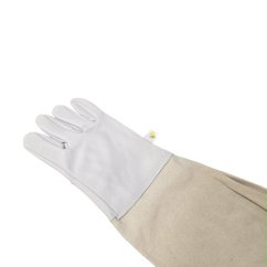 Včelárske rukavice kožené, priedušný úplet, ľanové návleky