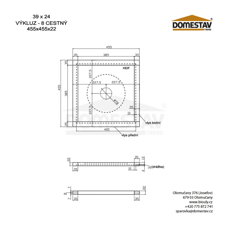 Včelí výklz v ráme, medzidno, 39x24, bez plastového výklzu