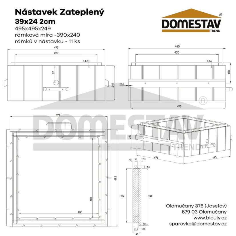 Nástavok zateplený 39x24 - 2cm