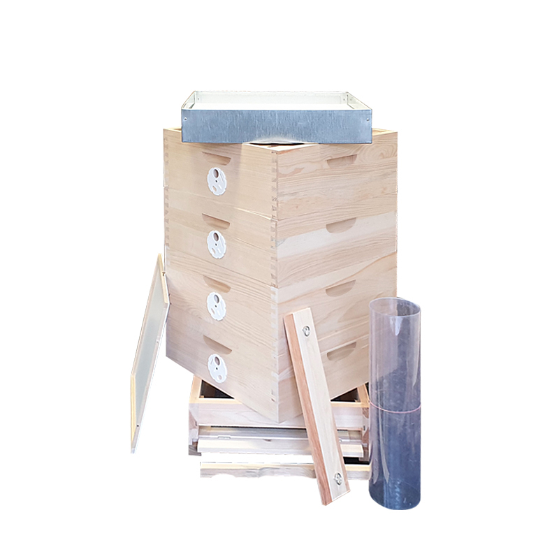 Včelí úl Langstroth 2/3 - sestava 4 nástavky cinkované, Borovice vejmutovka