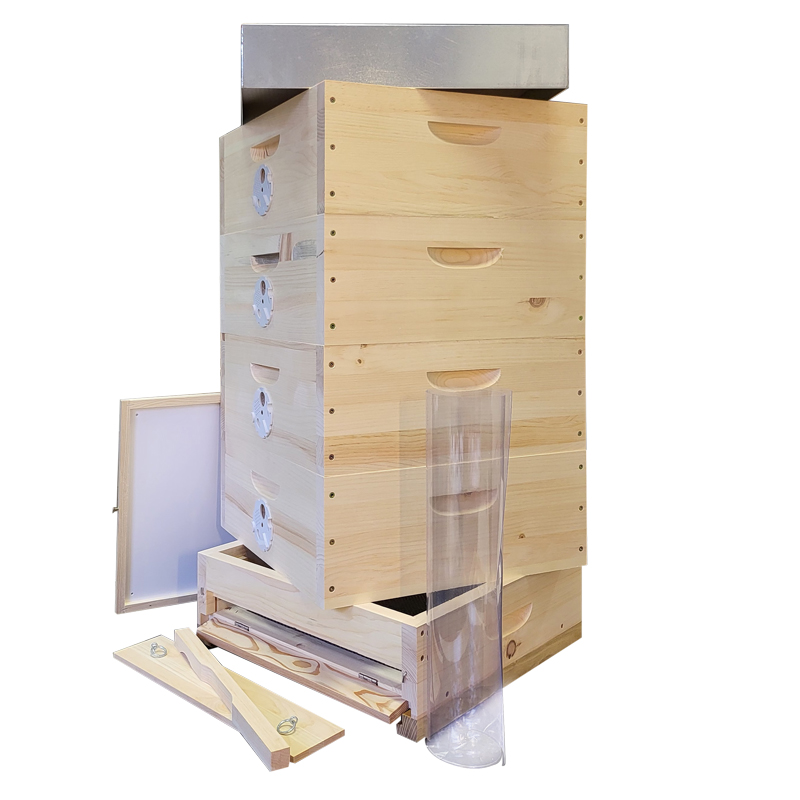 Včelí úl E10 sestava 4 nástavky, Borovice vejmutovka