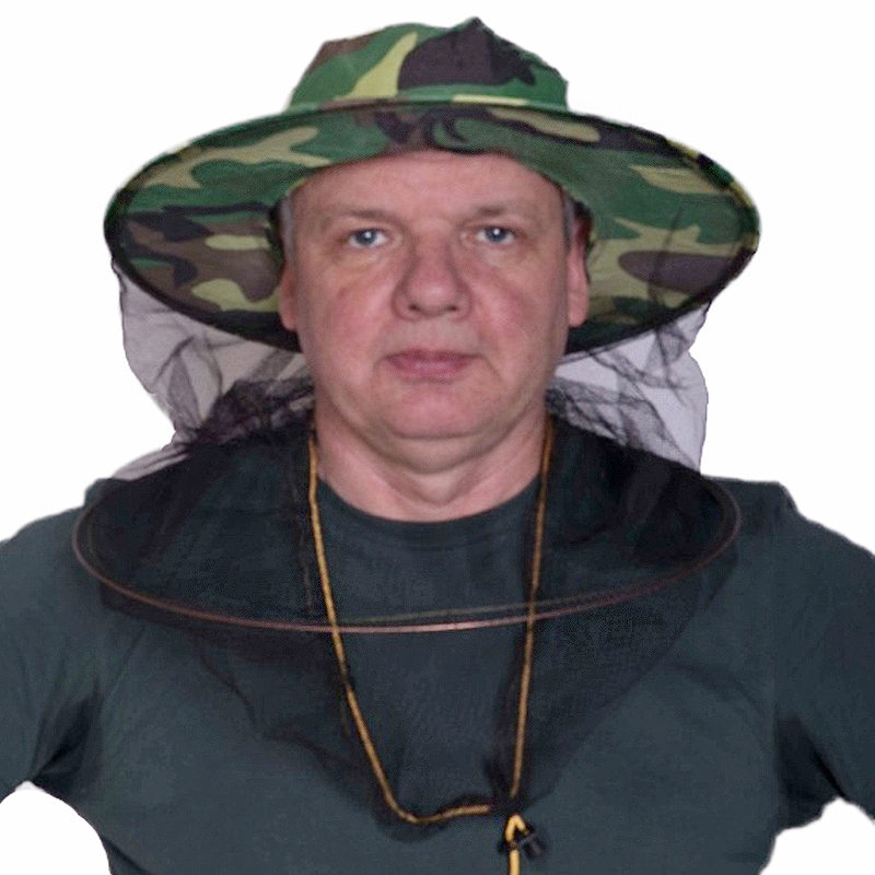 Včelársky klobúk s maskovacou potlačou