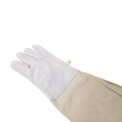 Včelárske rukavice kožené, priedušný úplet, ľanové návleky