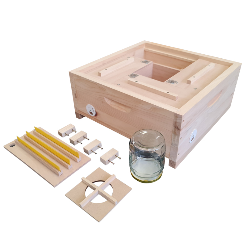 Drevený oplodniačik pre 4 matky - INOVOVANÝ, 485 x 485 mm, Borovica hladká (vejmutovka)