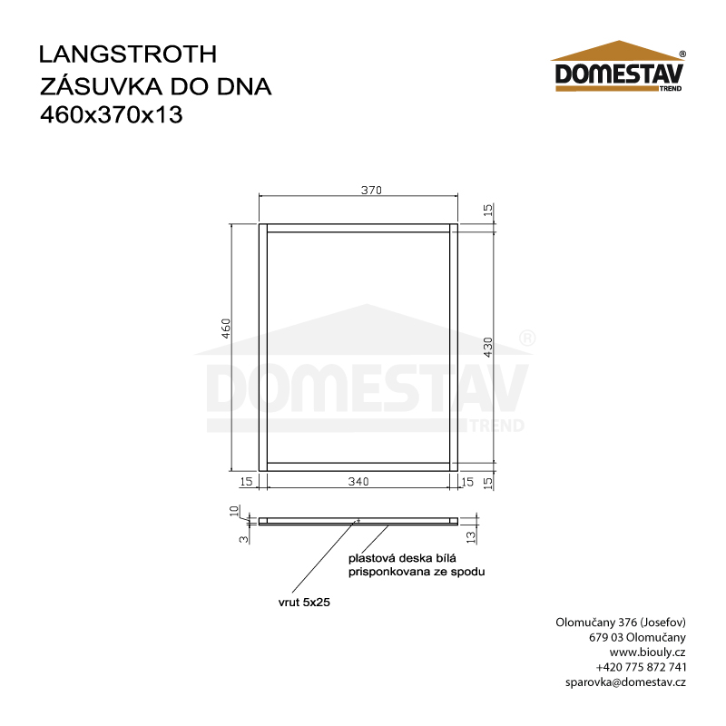 Zásuvka do dna Langstroth