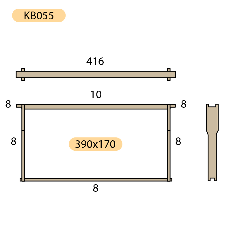 Rámkový přířez 39x17, nevrtaný Hoffman, Lípa, 50 ks