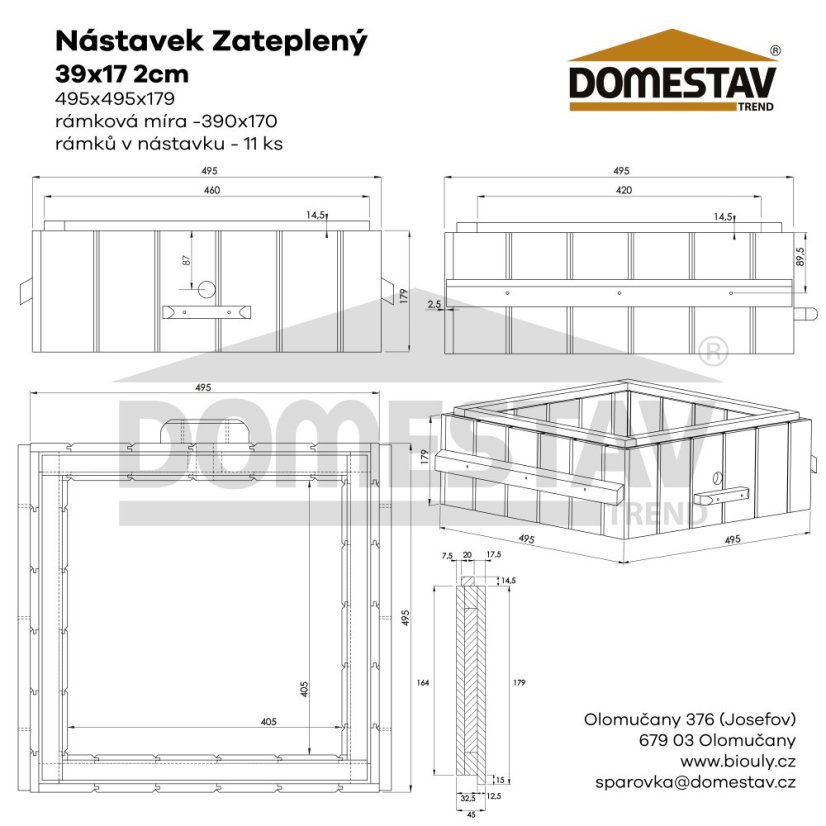 Nástavok zateplený 39x17 - 2cm