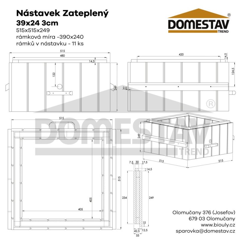 Nástavok zateplený 39x24 - 3cm