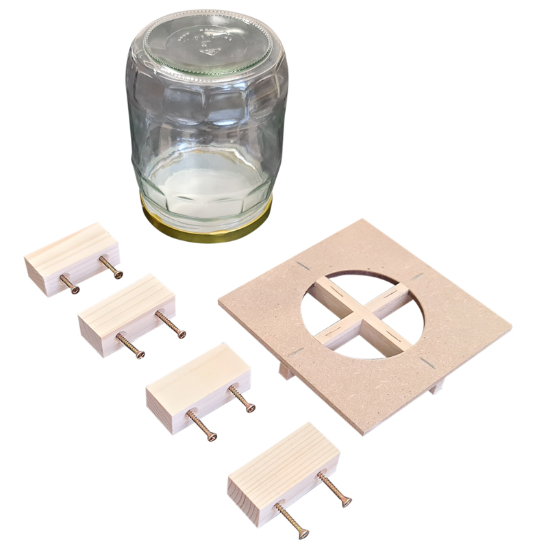 Drevený oplodniačik pre 4 matky - INOVOVANÝ, 485 x 485 mm, Borovica hladká (vejmutovka)