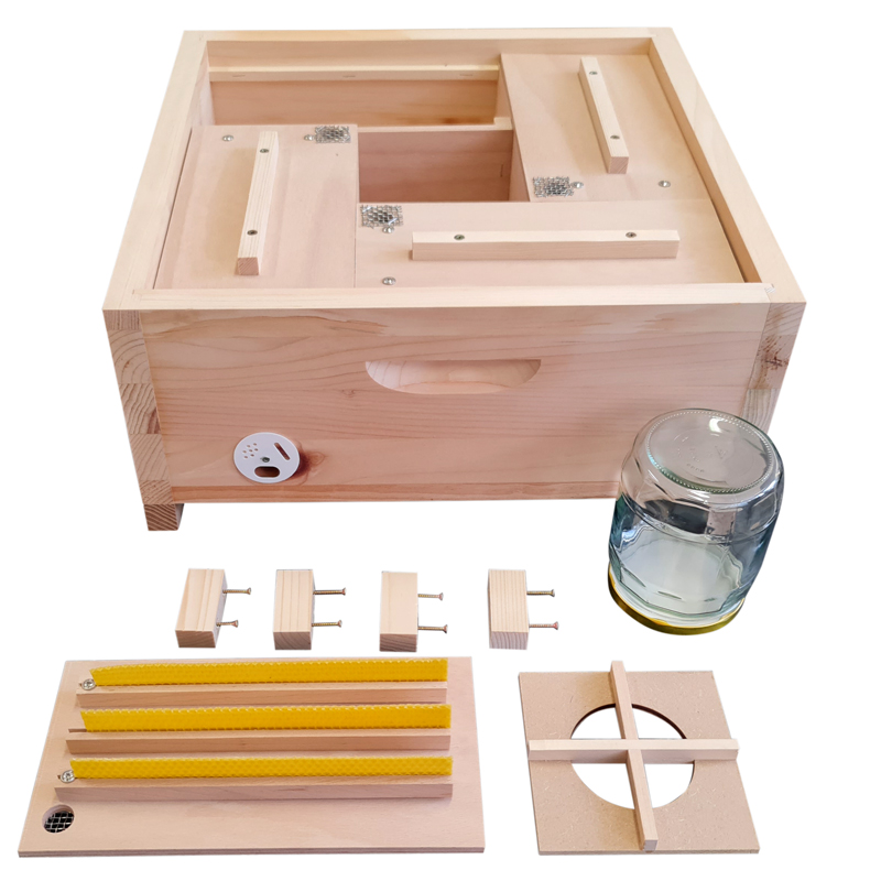 Drevený oplodniačik pre 4 matky - INOVOVANÝ, 485 x 485 mm, Borovica hladká (vejmutovka)