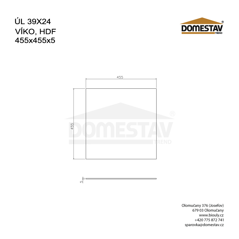 Veko pre včelí úľ 39x24 a 39x17, HDF