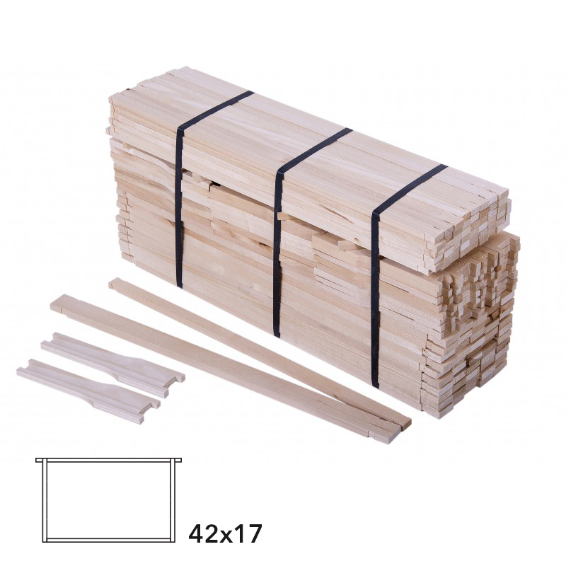 Rámkový přířez 42x17 Optimal nízký, nevrtaný Hoffman, Lípa, 50 ks