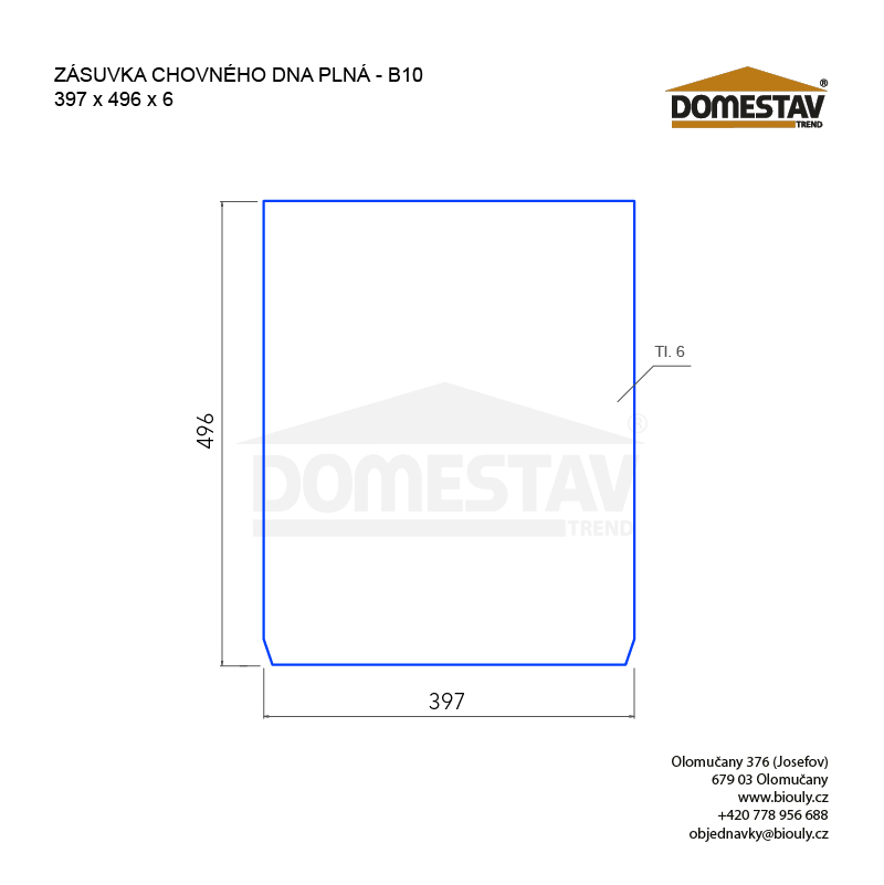 Chovné dno pre oddelky s plnou zásuvkou B10