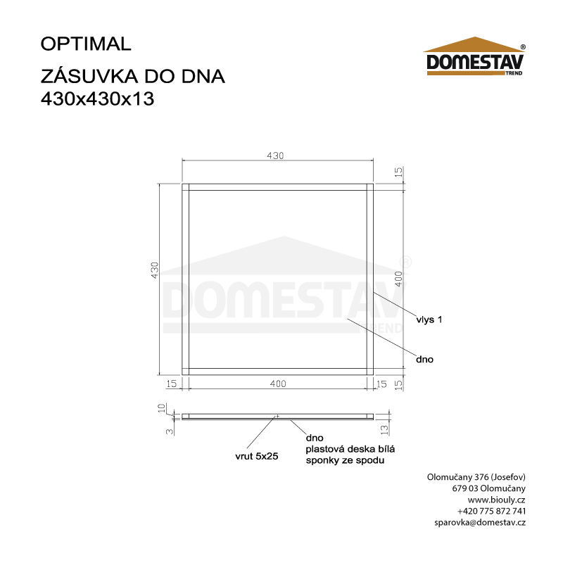 Zásuvka do dna Optimal