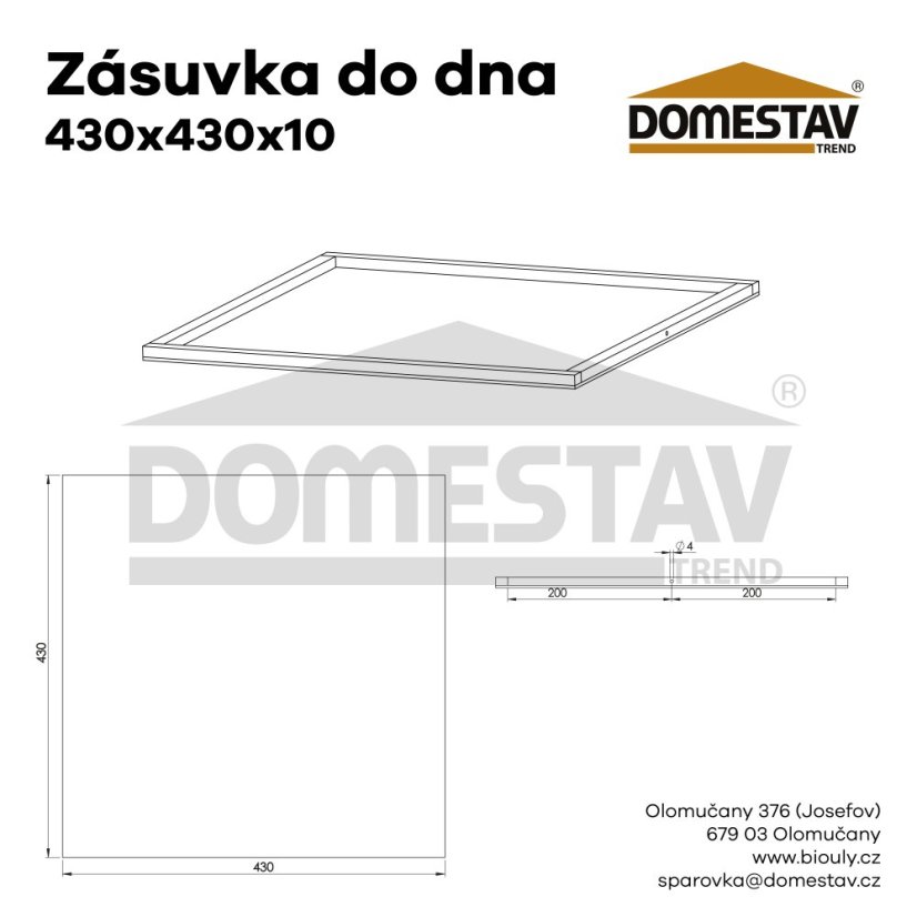 Zásuvka do dna - 2cm