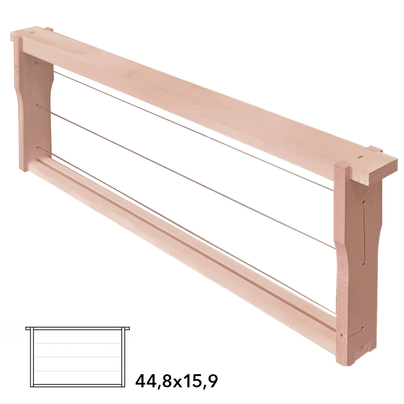 Rámek 44,8x15,9 Langstroth 2/3 Original, vodorovně Hoffman, Lípa