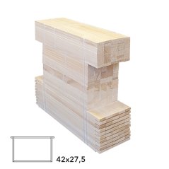 Rámkový přířez 42x27 Optimal vysoký, nevrtaný rovný, Lípa, 50 ks