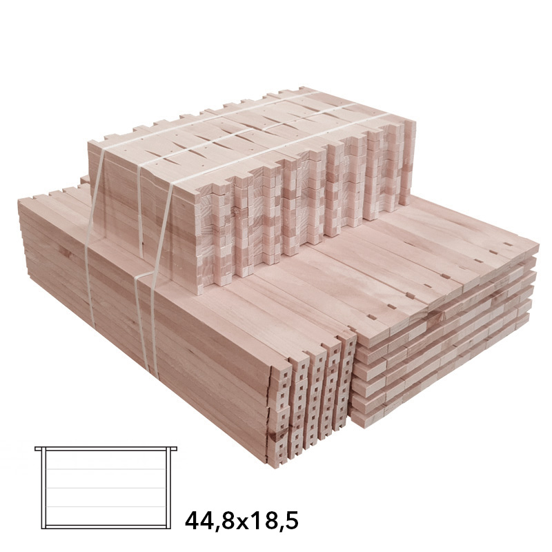 Rámkový přířez 44,8x18,5 Langstroth 3/4 Original, vodorovně Hoffman, Lipa, 50 ks