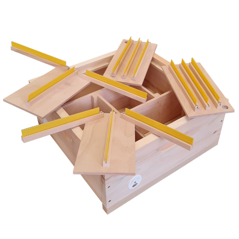 Drevený oplodniačik pre 4 matky - INOVOVANÝ, 485 x 485 mm, Borovica hladká (vejmutovka)