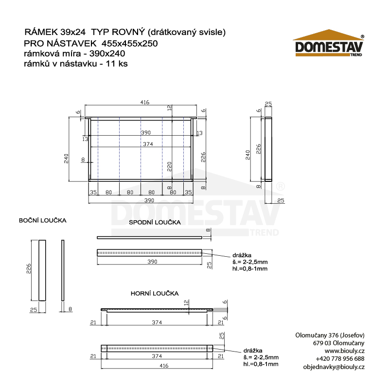 Rámek 39x24 svisle rovný, Lípa