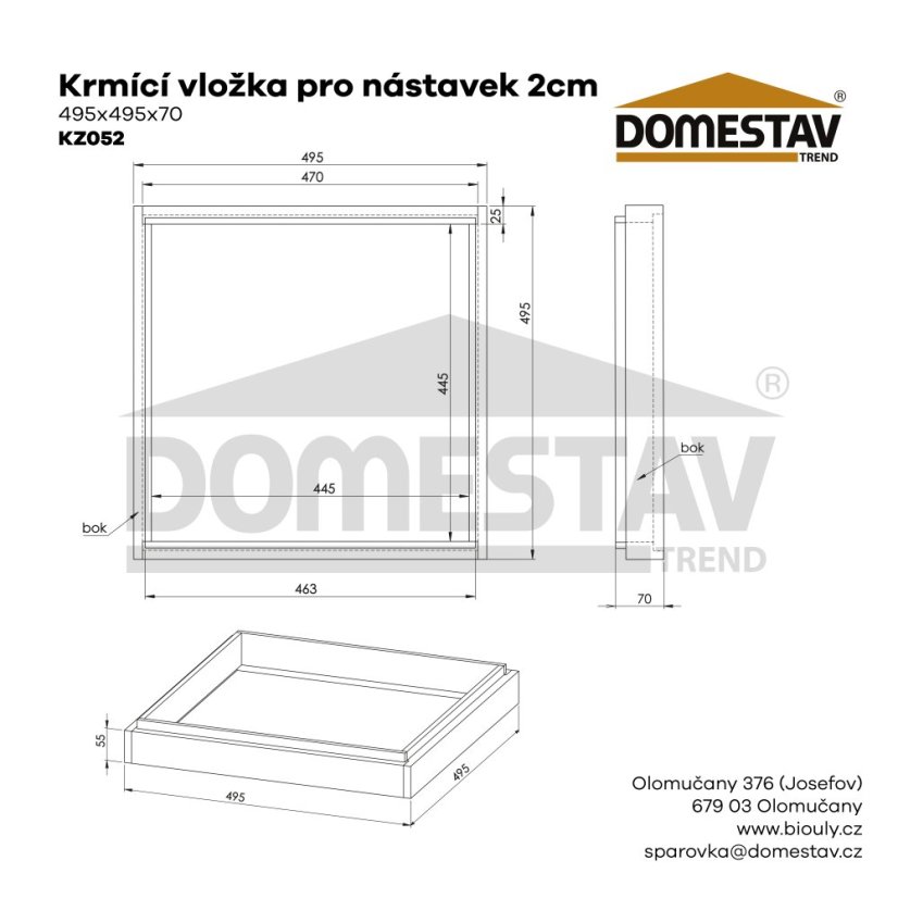Kŕmiaca vložka pre nástavok 39x17; 15 - 2cm