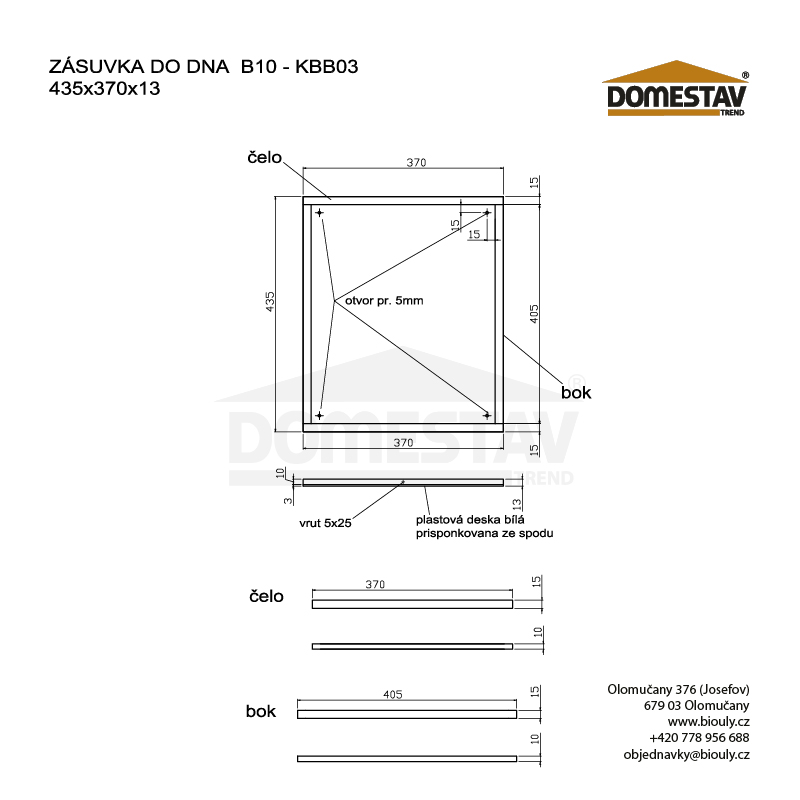 Zásuvka do dna B10 a E10