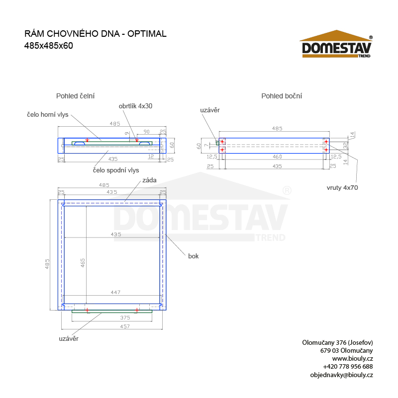 Chovné dno pro oddělky s odvětrávanou zásuvkou OPTIMAL