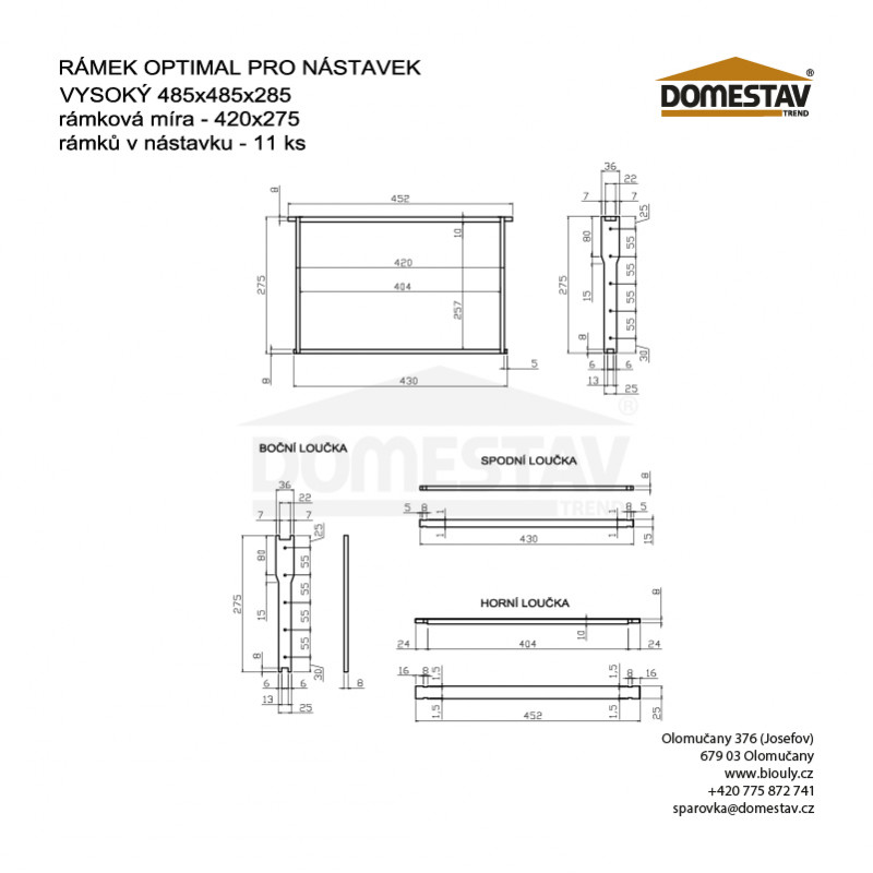Rámek 42x27,5 Optimal vysoký, vodorovně Hoffman, Lípa