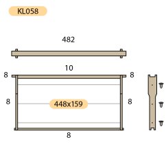 Rámik 44,8x15,9 Langstroth 2/3, vodorovně zděř, Hoffman, Lipa