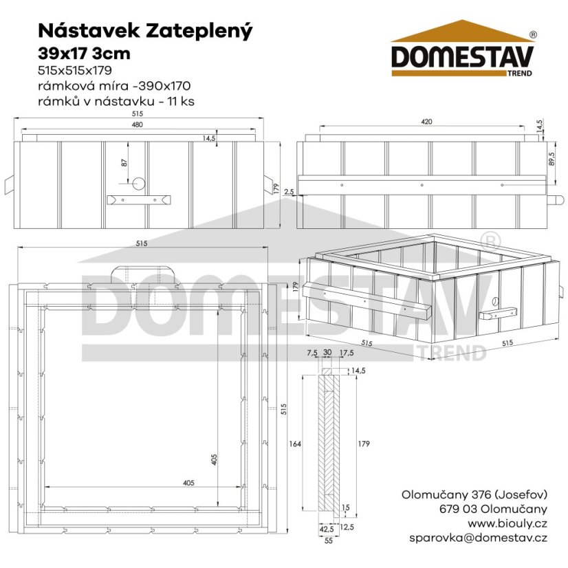 Nástavok zateplený 39x17 - 3cm