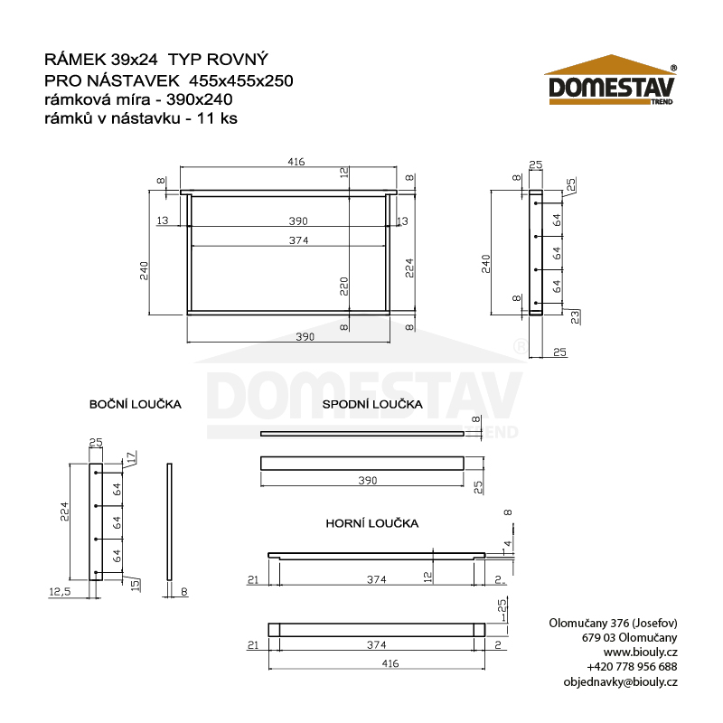 Rámek 39x24 vodorovně rovný, Lípa