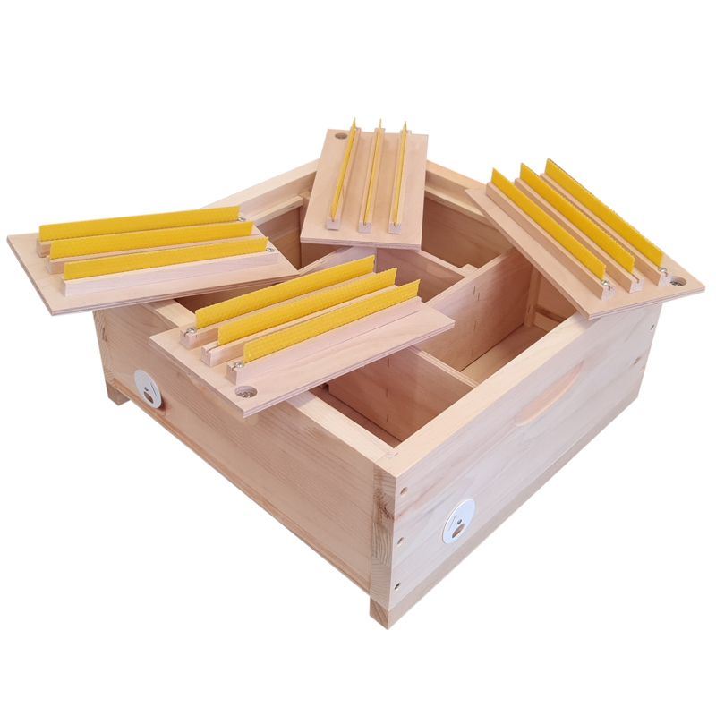 Drevený oplodniačik pre 4 matky - INOVOVANÝ, 485 x 485 mm, Borovica hladká (vejmutovka)