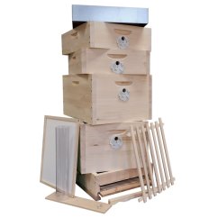 Včelí úl Langstroth kombinovaný - sestava 2 nástavky Jumbo + 2 nástavky 1/2, Borovice vejmutovka