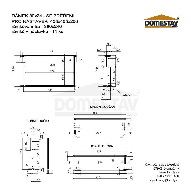 Rámik 39x24 vodorovně zděř Hoffman, Lípa