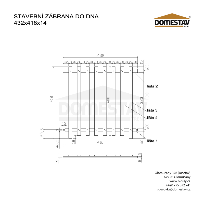 Stavební zábrana pro včelí úl Optimal